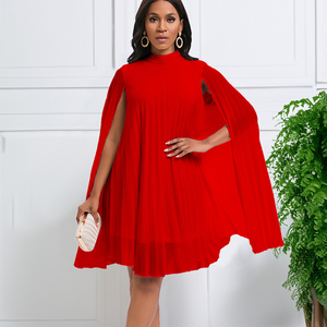 <span class=keywords><strong>Abito</strong></span> Mini Estivo da <span class=keywords><strong>Donna</strong></span> 2026 Africa con Maniche a Pipistrello, Collo Alto, in Chiffon, <span class=keywords><strong>Elegante</strong></span>, Plissettato, con Mantella a Sbuffo, Linea ad A - Product Image 4