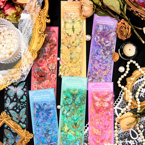 3 hojas láser Flash revoloteando mariposa PET pegatinas etiquetas hechas a mano estética portátil teléfono decoración Scrapbooking <span class=keywords><strong>cuadernos</strong></span> - Product Image 4