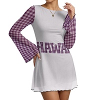 Ensemble de mini-robes en maille polyester sexy de style club pour femmes, conçues sur mesure, avec motifs hawaïens par transfert thermique, collection Printemps/Été Palaka