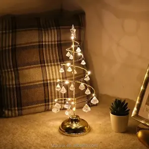 L 2024圣诞树灯水晶房卧室便携小夜灯装饰夜灯圣诞礼物
