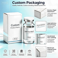 Étiquettes holographiques personnalisées pour flacons de 3 ml, 10 ml, 30 ml et emballages personnalisés en boîte de papier pour produits peptidiques