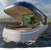 Maison flottante stable en aluminium avec pont en structure WPC à vendre – Maison sur l'eau