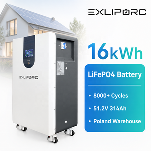 แบตเตอรี่ LiFePO4 16kWh 51.2V 314Ah พร้อมหน้าจอ BMS ระบบตรวจสอบแบบเรียลไทม์ คลังสินค้าโปแลนด์ สำหรับเก็บพลังงานแสงอาทิตย์สำหรับบ้าน - Product Image 1