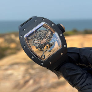 RM 055 High-End Men Skeleton Manual Winding Mechanical Watch Sapphire Crystal Dial <b>Automatic</b> Movement <b>Chronograph</b> Black - Product Image 4