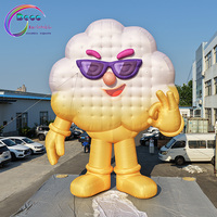 Mascotte géante gonflable personnalisée en forme de nuage de dessin animé avec lunettes de soleil, modèle de personnage gonflable sur le thème météo pour défilé extérieur