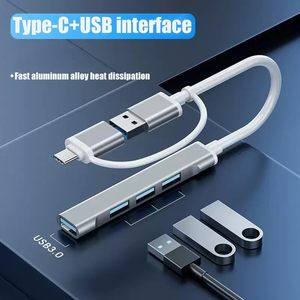 Hub USB <span class=keywords><strong>3</strong></span>.0 de Doble Cabezal 4 <span class=keywords><strong>en</strong></span> <span class=keywords><strong>1</strong></span>, Estación de Acoplamiento Multipuerto, Adaptador Tipo-C, Carcasa de Aluminio, <span class=keywords><strong>en</strong></span> Stock, Divisor de Expansión para Computadora - Product Image 2