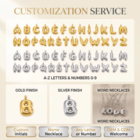 Collier initial en acier inoxydable, pendentif lettre 3D bulle, collier personnalisé pour femme, or, argent, vente en gros, OEM