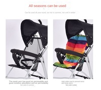 Poussette bébé pliable légère de luxe à 4 roues avec cadre en acier inoxydable, système de voyage amortissant les chocs pour les tout-petits
