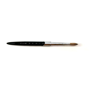 Pinceau à ongles en acrylique 100% Kolinsky avec manche en métal noir, tailles personnalisées OEM pour la poudre acrylique et le nail art - Product Image 1