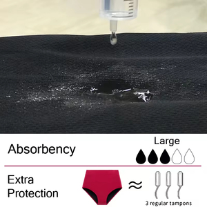 Culottes menstruelles pour femmes à taille haute, 4 couches absorbantes, sans PFAS - Sous-vêtements menstruels - Product Image 3