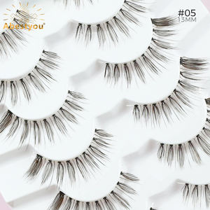 Pestañas Postizas Abestyou Marrón Ojo <span class=keywords><strong>de</strong></span> Gato, Efecto Visón Sintético, Banda Transparente, Aspecto Natural, Hechas a Mano, Resplandor Oscuro, Reutilizables, Maquillaje - Product Image 2