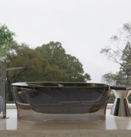 Baignoire autoportante ovale moderne et confortable en résine pure transparente, écologique et durable, pour bain à l'italienne en intérieur 5
