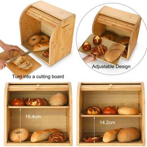 กล่องขนมปังไม้ไผ่ 2 ชั้นสำหรับเก็บอาหารในครัว - Product Image 5