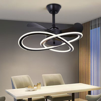 Ventilateur de plafond électrique intelligent avec lumière LED, lustre de plafond télécommandé pour salon et chambre à coucher
