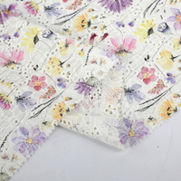 Tissu brodé 100% coton pour vêtements, impression numérique personnalisée disponible, approvisionnement direct d'usine, MOQ 1 mètre