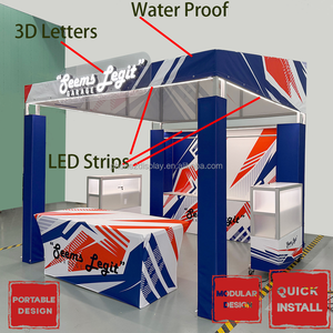 Stand Modular de Aluminio para Ferias Comerciales, Personalizado de 10x10, con Retroiluminación por Sublimación, Portátil, para Cafeterías y Exposiciones - Product Image 5