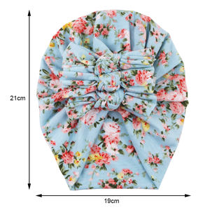 Venta de liquidación Sombrero de algodón suave con doble estampado Diseño floral Lazos de azulejo suave Sombrero de turbante de bebé <span class=keywords><strong>el</strong></span>ástico con regalo de nacimiento con lazo - Product Image 6