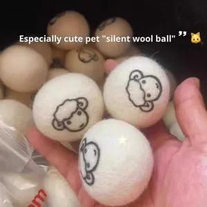 Jouet pour <span class=keywords><strong>chat</strong></span> en laine naturelle ECO, boule de séchage pour sèche-linge, peluche silencieuse pour <span class=keywords><strong>chat</strong></span> - Product Image 4