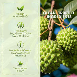 Integratore liquido vegetariano completamente naturale clorofilla gocce di zucchero senza OGM liquido orale per adulti adolescenti Soursop Graviola - Product Image 6