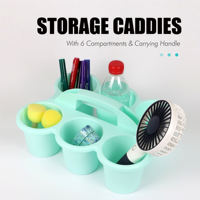Organiseurs de rangement à 6 compartiments en plastique PP avec poignées, couleur personnalisable, solutions de bureau DIY, organisation de bureau pour jouets/papeterie
