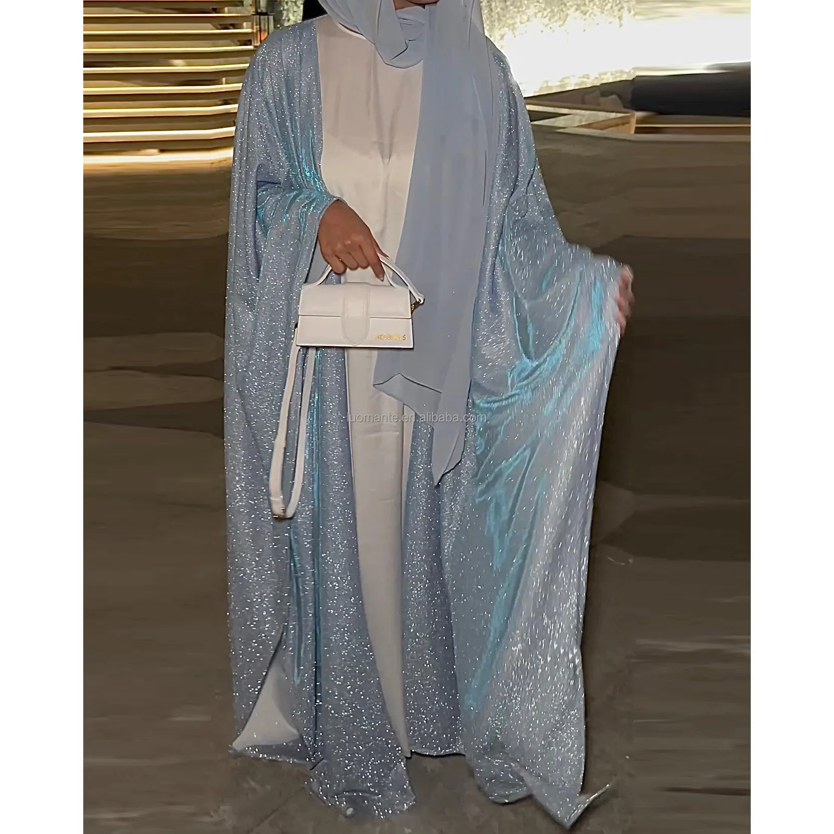 Abaya produttore Custom Shiny Glitter Abaya per donne musulmane