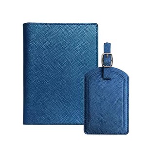 Pasaporte titular de la tarjeta Saffiano PU cuero pasaporte cartera cubierta con ranura para tarjeta de crédito pasaporte titular y etiqueta de equipaje conjunto - Product Image 3