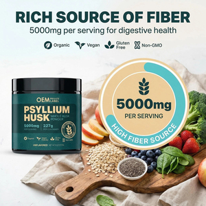 OEM-добавка для пищеварения с клетчаткой, совместимая с кето-диетой, порошок из шелухи псиллиума для здоровья кишечника и пищеварения - Product Image 4