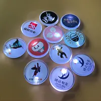 Custom Led Acryl Flashing Blank Button Badge Plastic Veiligheid Pin Badge