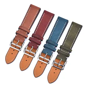 Juelong Vintage Calf Leather Strap For Men 20mm 22mm Pueblo Padded Italian Handcrafted Premium Leather Watch Band