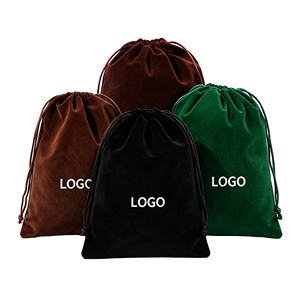 Pochette en velours à cordon personnalisable avec logo imprimé, sac en velours à cordon en gros pour le rangement de bijoux (boucles d'oreilles, colliers, montres) et cadeaux - Product Image 1