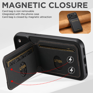 SUTENI per <span class=keywords><strong>iPhone</strong></span> 18 Pro Max Custodia con Supporto e Porta Carte, Effetto Smerigliato, Texture Litchi, Lussuosa Pelle Sintetica 17 16 Plus 15 14 13 <span class=keywords><strong>12</strong></span> - Product Image 5
