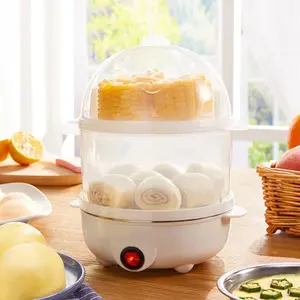 Deluxe Egg Steamer Elektrik Multi Cooker dengan Steamer dan Perebus Telur untuk Telur Rebus, Sayuran Kukus, Pangsit & Lainnya