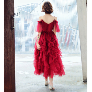 Ruffles increspati bordeaux Tulle brasiliano abbigliamento Casual miglior vestito per la festa di addio - Product Image 6