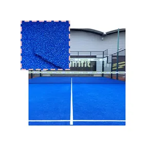 พรมหญ้าเทียม พื้นสนามพาเดล หญ้าสังเคราะห์สีน้ําเงิน พรมเทนนิสกีฬากลางแจ้ง
