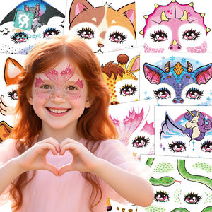 Blingbling unicornio Tigre tatuaje temporal DIY fiesta de <span class=keywords><strong>cumpleaños</strong></span> <span class=keywords><strong>para</strong></span> niños cara temporal brillo tatuaje pegatina <span class=keywords><strong>para</strong></span> niñas niños - Product Image 1