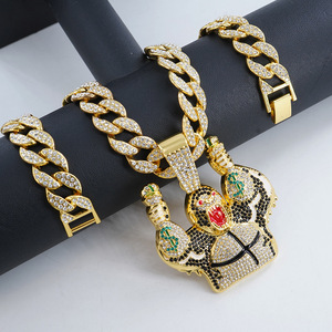 <span class=keywords><strong>Rappeur</strong></span> Offre Spéciale 15mm Hip Hop Diamant Cubain Collier et Gorille Pendentif Chaînes De Mode Colliers - Product Image 2