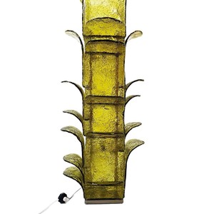Lámpara de Pie de Vidrio Artístico, Diseño Hueco Verde, Luminaria LED Moderna de 52x140cm, Control de Interruptor de Luz Tricolor - Product Image 5