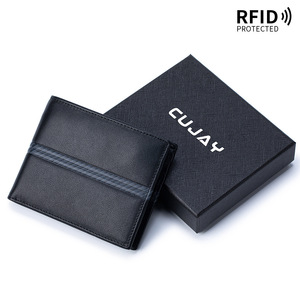 Cartera Antirrobo de Cuero Genuino Personalizada, Tarjetero Negro, Juego de Regalo Clásico en Caja para Hombres, Padres, Novios, <span class=keywords><strong>Cumpleaños</strong></span> - Product Image 2