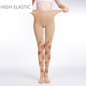 Socksmate 사용자 정의 디지털 인쇄 플라밍고 그레이 크리스마스 스타킹 승화 원활한 스타킹 광택 스판덱스 무리 팬티 스타킹 - Product Image 3