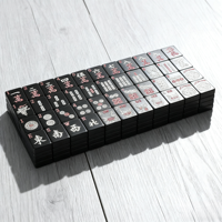 Permainan Papan Mahjong Amerika Hitam Modern Mewah Portabel Ramah Lingkungan Set Permainan Meja yang Menyenangkan