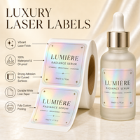 Étiquette autocollante holographique personnalisée imperméable pour emballage privé, rouleau d'étiquettes pour bouteilles et pots cosmétiques