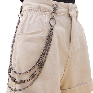 Chaîne de taille style Hip Hop, noir canon, multicouche, en alliage de zinc, unisexe, chaîne de corps tendance pour usage quotidien - Product Image 2