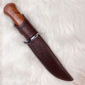 Couteau de survie en gros pour le camping, la viande de bœuf, haute dureté, lame fixe tranchante avec manche en bois, couteau de poche pour la chasse et la randonnée - Product Image 6