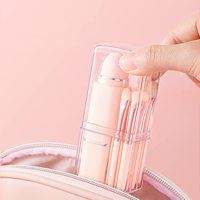 LUMA Ensemble de pinceaux rétractables 8 en 1 de haute qualité pour le maquillage des yeux Mini pinceaux cosmétiques multifonctionnels avec étui portable