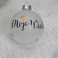 Boule de Noël vintage en verre soufflé givré avec paillettes dorées pour décorations de Noël