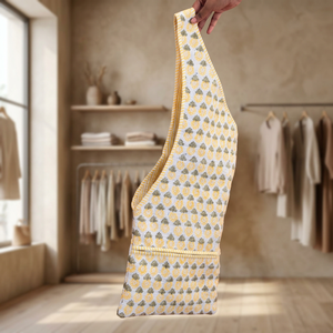Sac fourre-tout en coton imprimé ananas pour tapis de yoga avec bordure rayée, sac de rangement réutilisable, sac de shopping décontracté et tendance, utilisation toutes saisons - Product Image 5