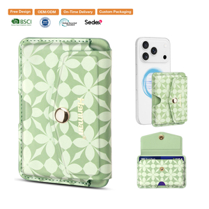 ที่ใส่<span class=keywords><strong>บ</strong></span>ัตรแม่เหล็กแรงสูง N52 ทำจากหนัง PU แบ<span class=keywords><strong>บ</strong></span>กำหนดเอง พร้อมลวดลายพิมพ์ UV และโลโก้แบ<span class=keywords><strong>บ</strong></span>กำหนดเอง สำหรับเคสกระเป๋าสตางค์ iPhone - Product Image 1