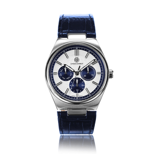 無二カスタムロゴ時計革クォーツ動き時計サファイアクリスタルダイヤルクォーツ時計腕時計日付/日付き - Product Image 6