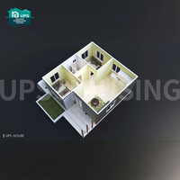 Maisons modulaires préfabriquées modernes à toit en pente, 1 étage, 2 chambres, construction rapide, design luxueux pour une vie de qualité supérieure