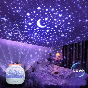 3d lampada da notte con proiezione a led carillon con luce a stella rotante atmosfera luce notturna stelle regalo di compleanno per bambini